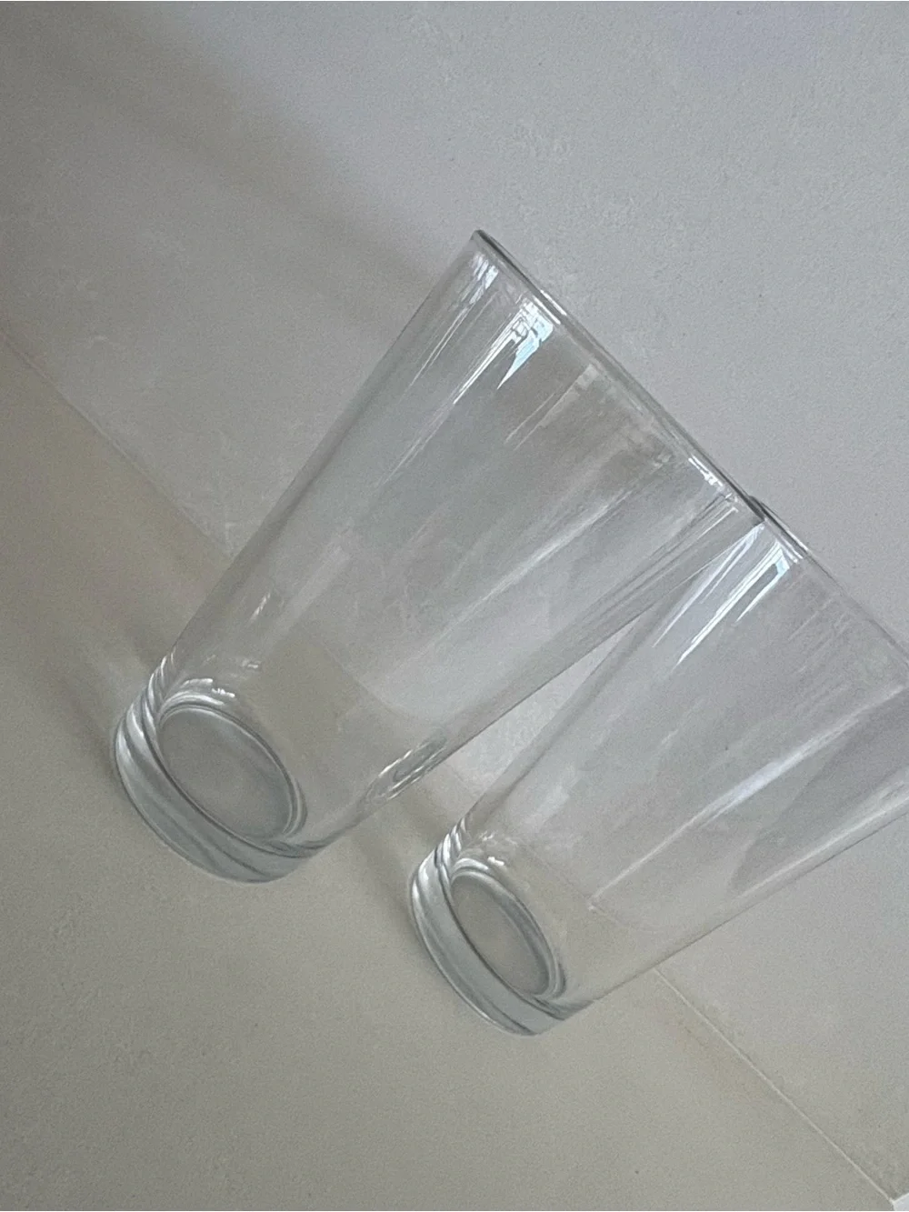 Clear Glass Drinking Pint Glasses Tumblers - Set of 2